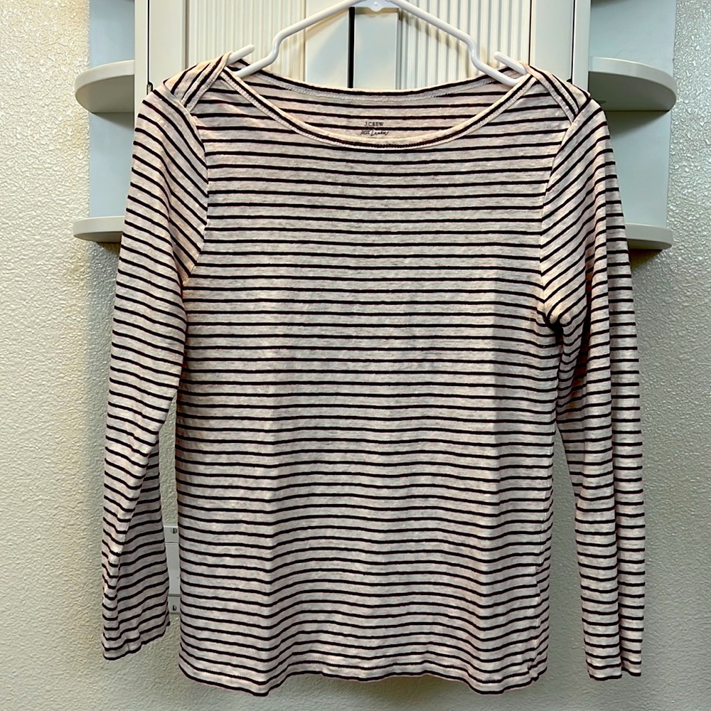 J. Crew Long Sleeve Linen Tee size L